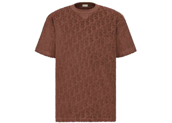 Dior Oblique Relaxed Fit T-shirt Brown Terry Cotton Jacquard - Preowned