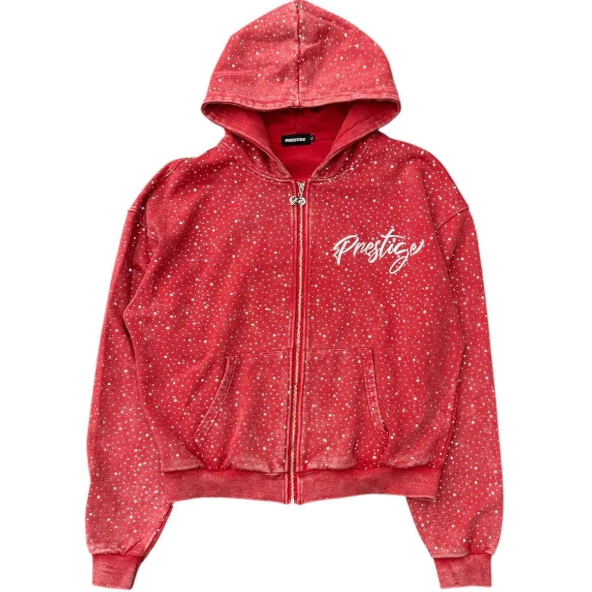 Prestige Rhinestone Hoodie (Red) - Preowned