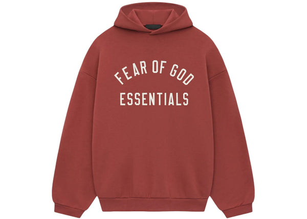 Fear of God Essentials Fleece Hoodie Crimson - Preowned