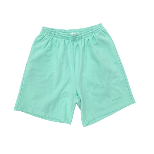 Balenciaga Logo Cotton Shorts (Mint)