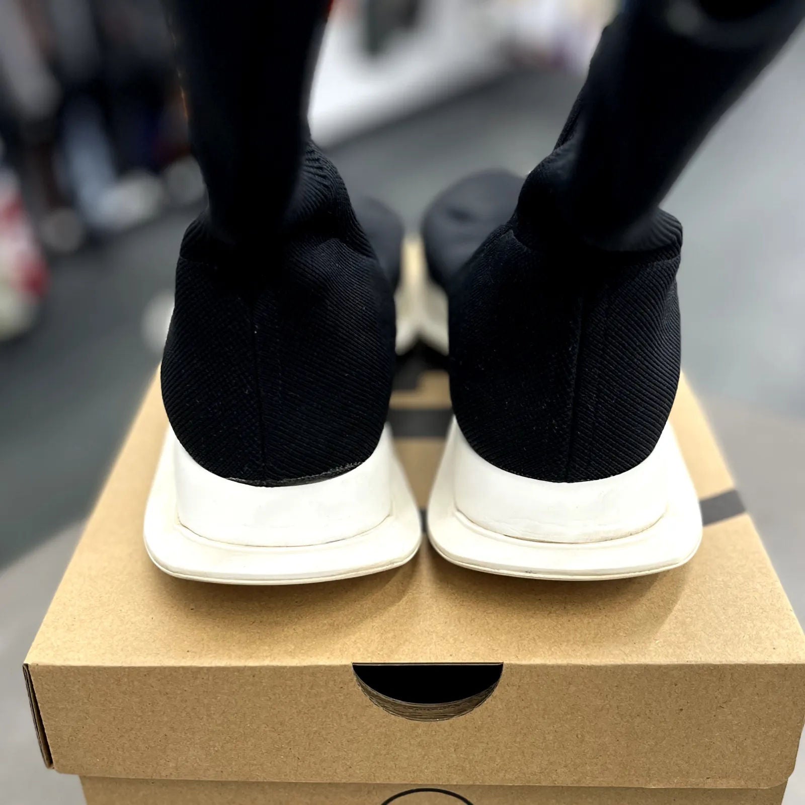 Rick Owens DRKSHDW Runner Stretch Sock Black Milk - Preowned