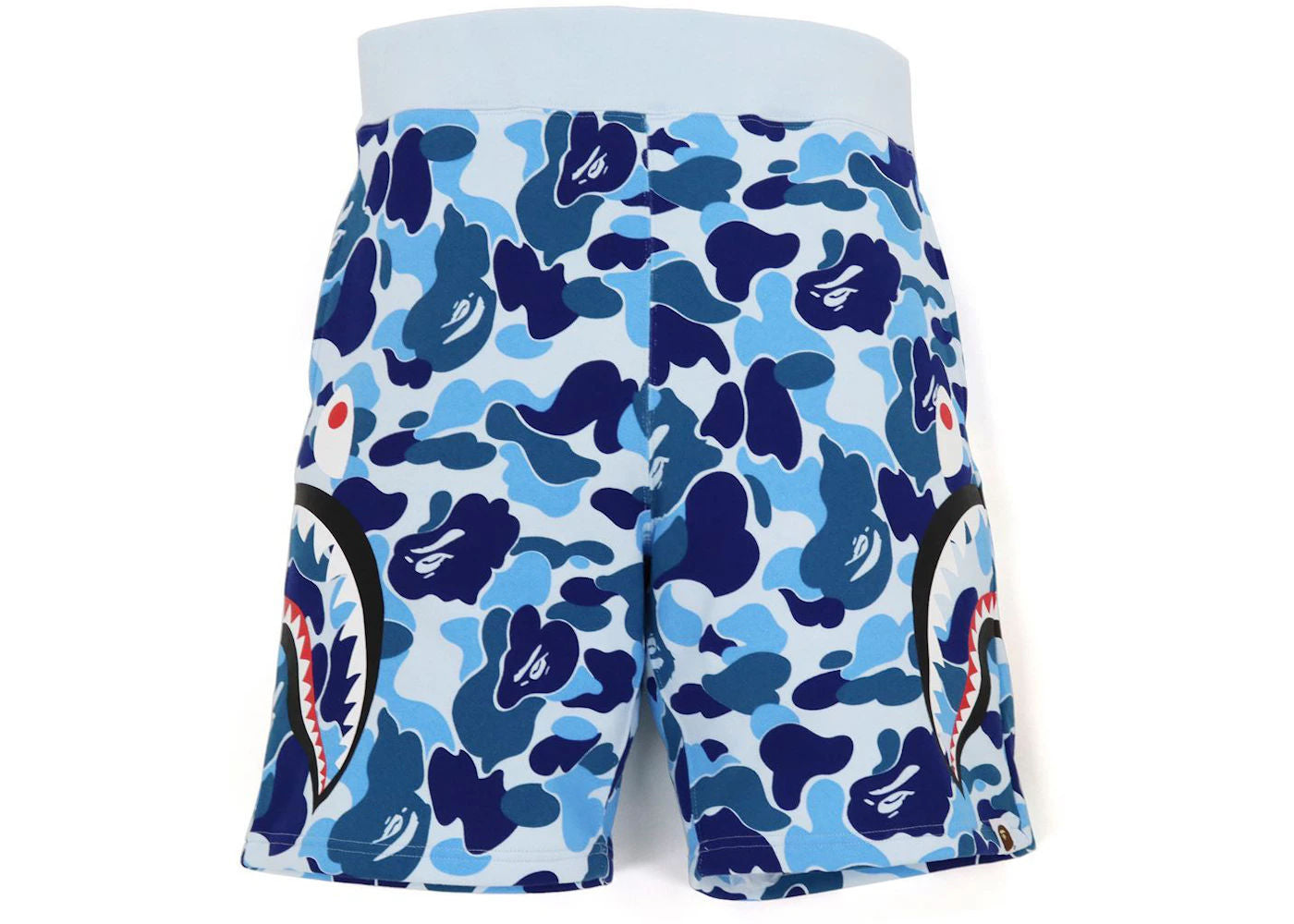 BAPE Big ABC Camo Side Shark Sweat Shorts Blue - Preowned