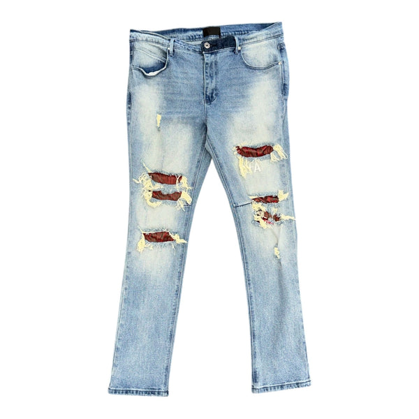 RTA Jeans (Light Wash/Red Patch) - Preowned