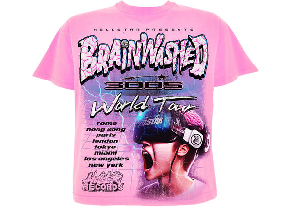 Hellstar Brainwashed World Tour T-Shirt Pink - Preowned