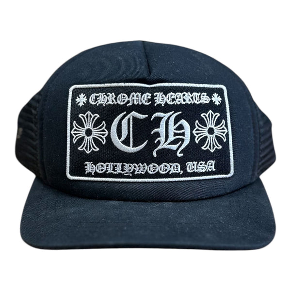 Chrome Hearts CH Hollywood Trucker Hat (Black/Black) - Preowned