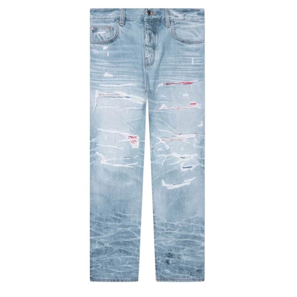Amiri Straight Fit Aloha Patch Jean (Faded Indigo)