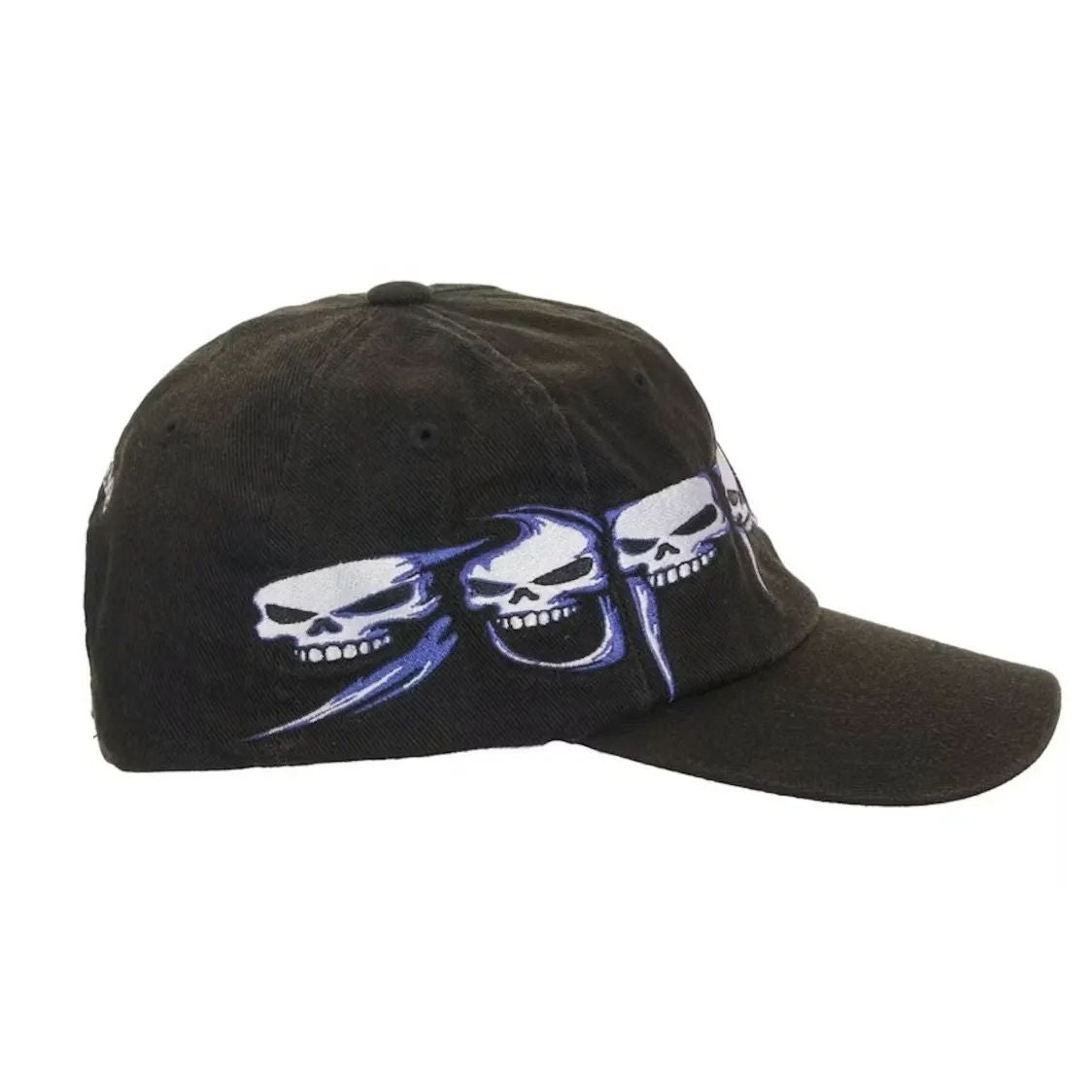 Supreme Skull Spellout 6 Panel Snapback (Black)