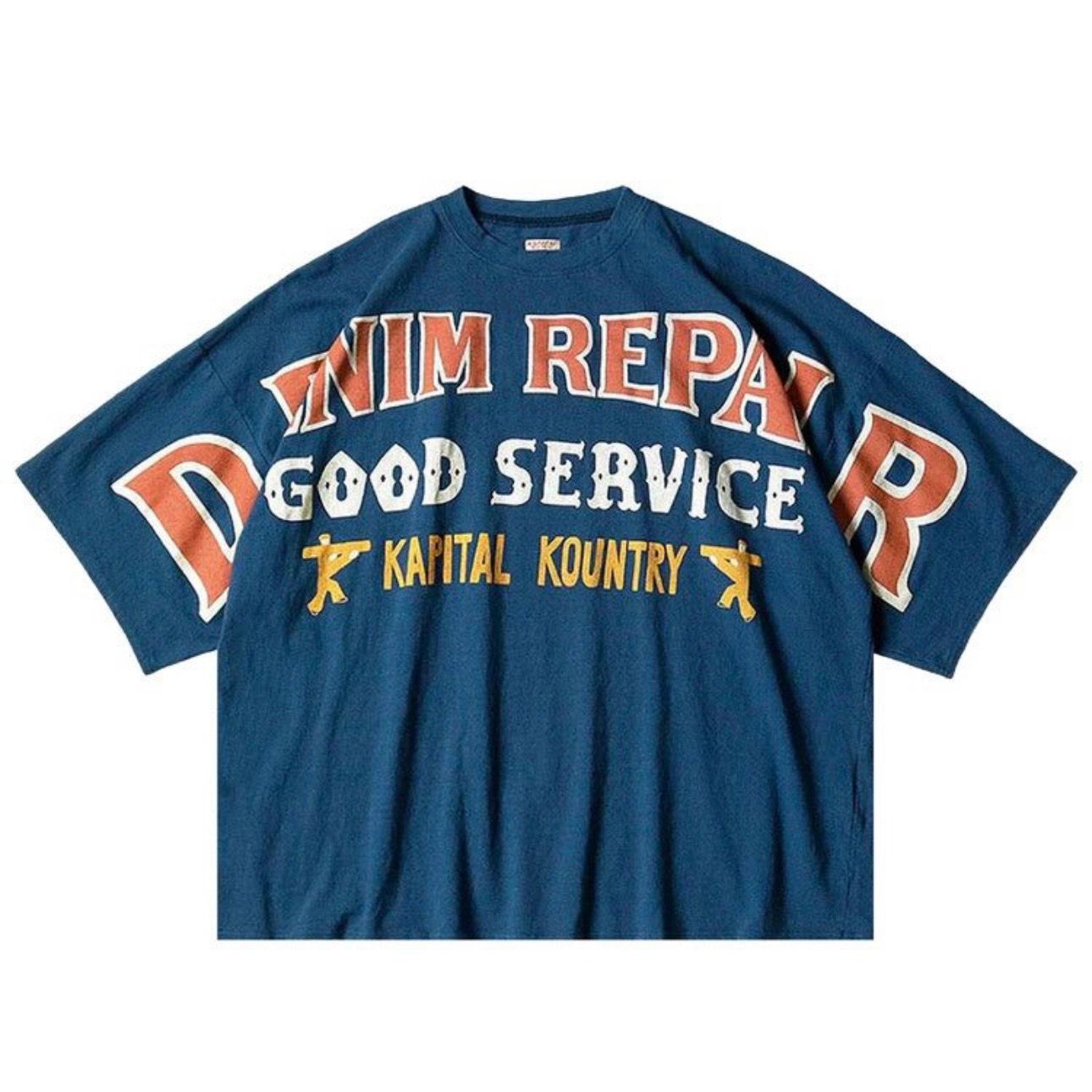 Kapital Denim Repair Oversized Tee (Blue) - Preowned