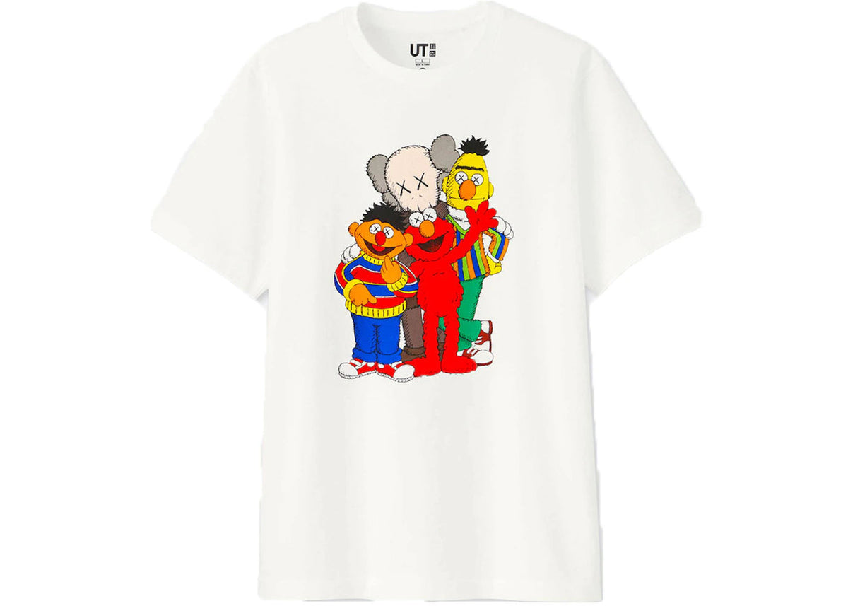 KAWS x Uniqlo x Sesame Street Group Tee White - Preowned