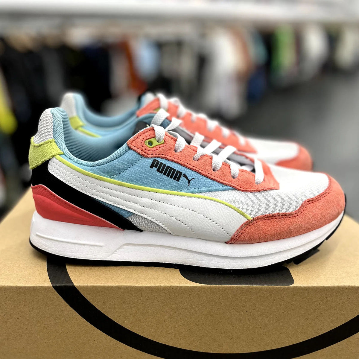 Puma Cruise Rider White Light Blue Coral (Women's) - Preowned