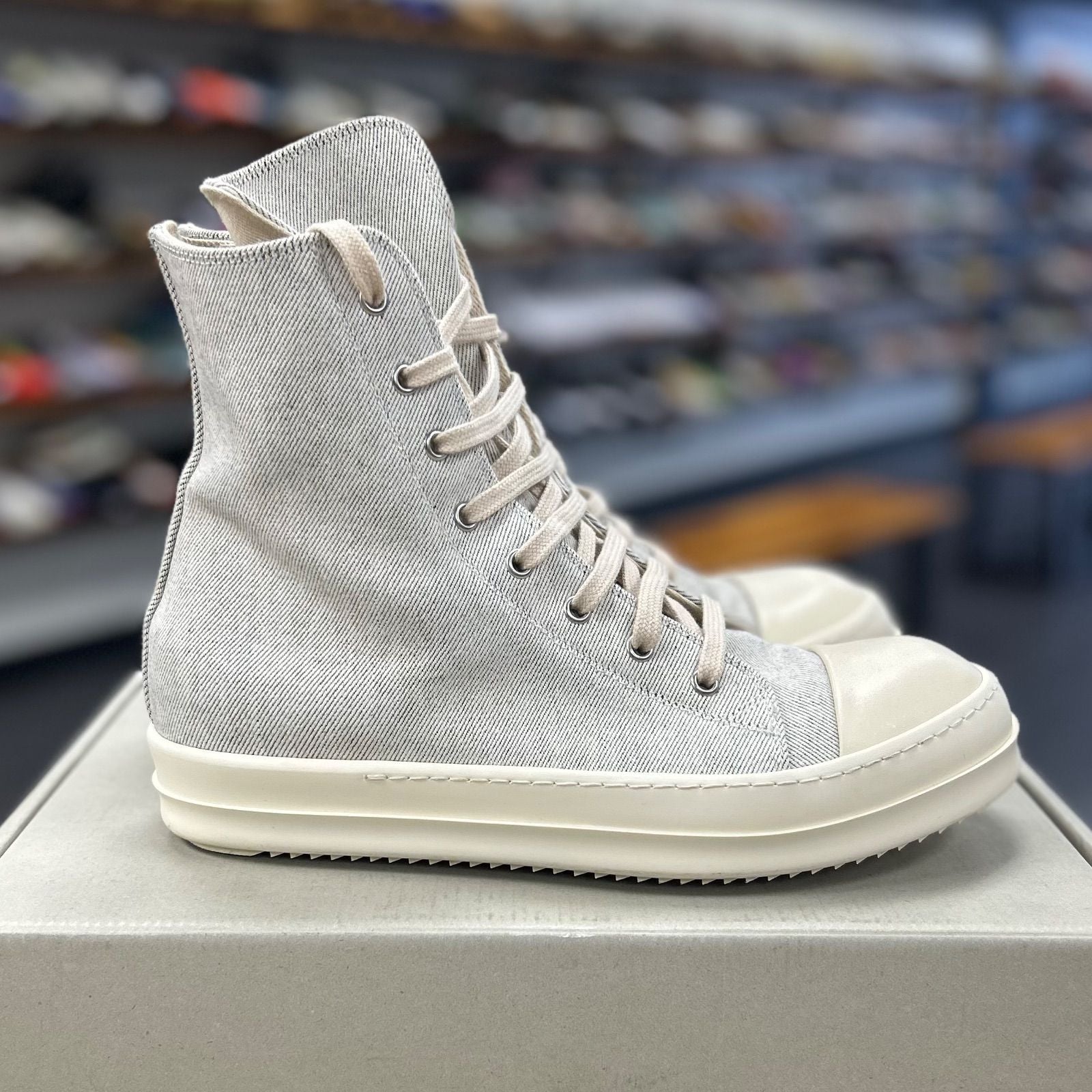 Rick Owens DRKSHDW Melange High Top Sneaker Melange Milk - Preowned