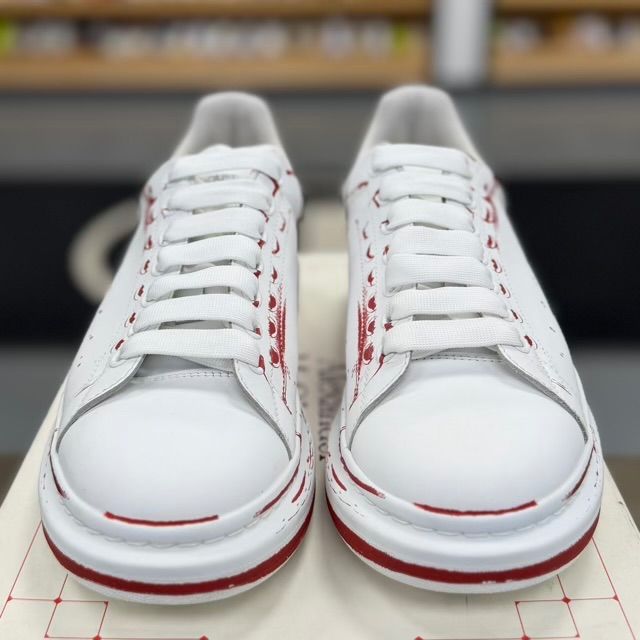 Alexander McQueen Oversized Sneaker Stamped (White Lust Red) - Preowned