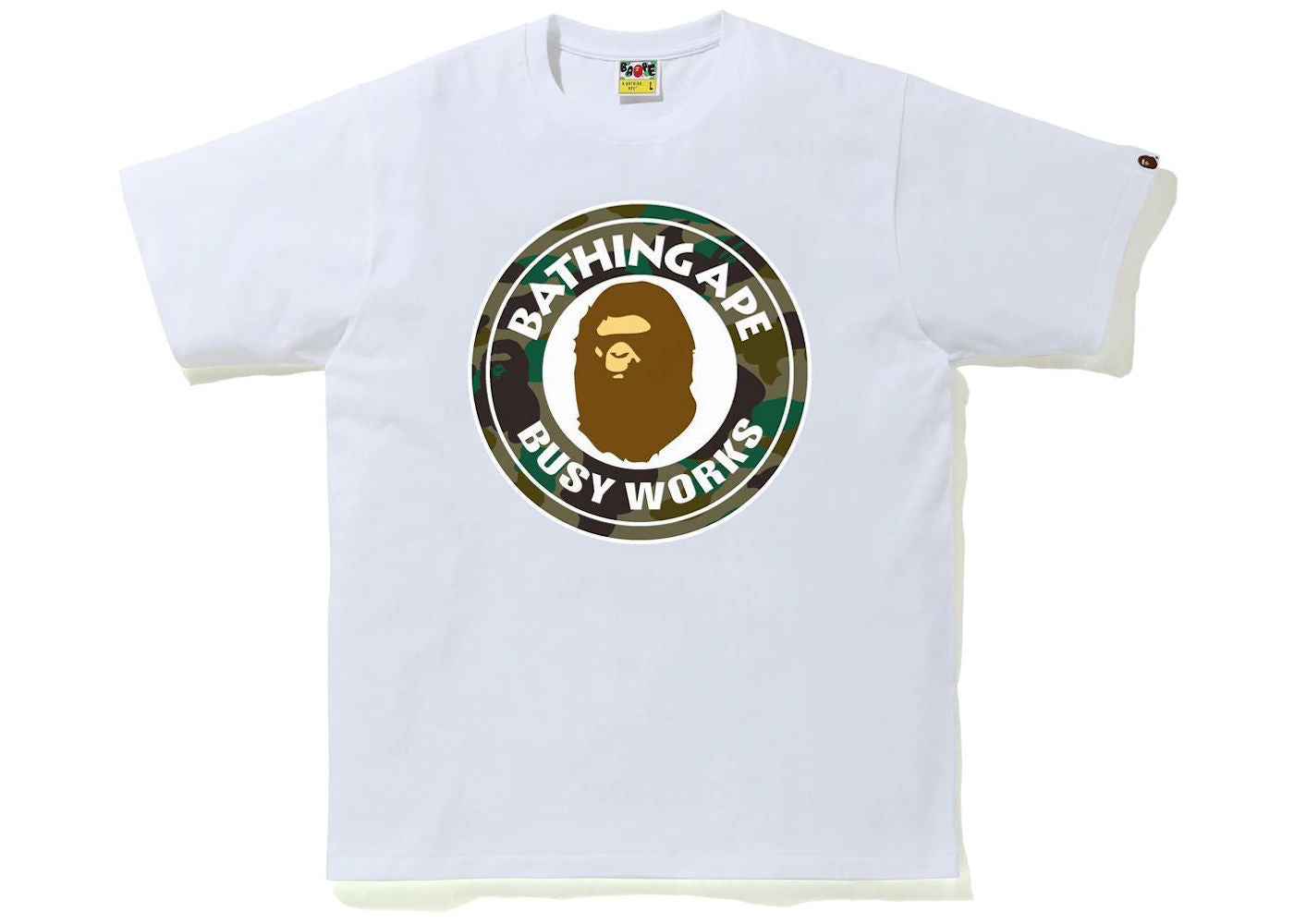 BAPE 1st Camo Busy Works Tee (SS21) White/Green