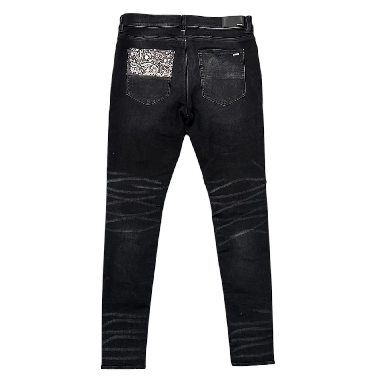 Amiri Bandana Art Patch Jean (Black) - Preowned
