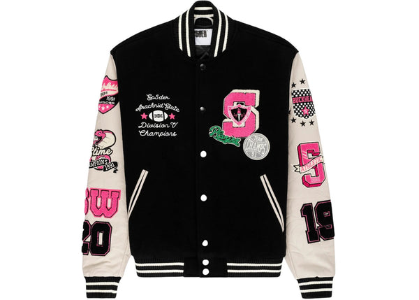 Sp5der Division 5 Varsity Jacket (Black) - Preowned