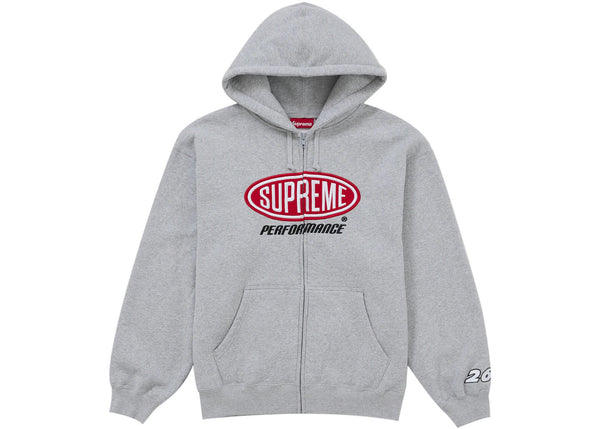 Supreme Performance Zip Up Hooded Sweatshirt Grey