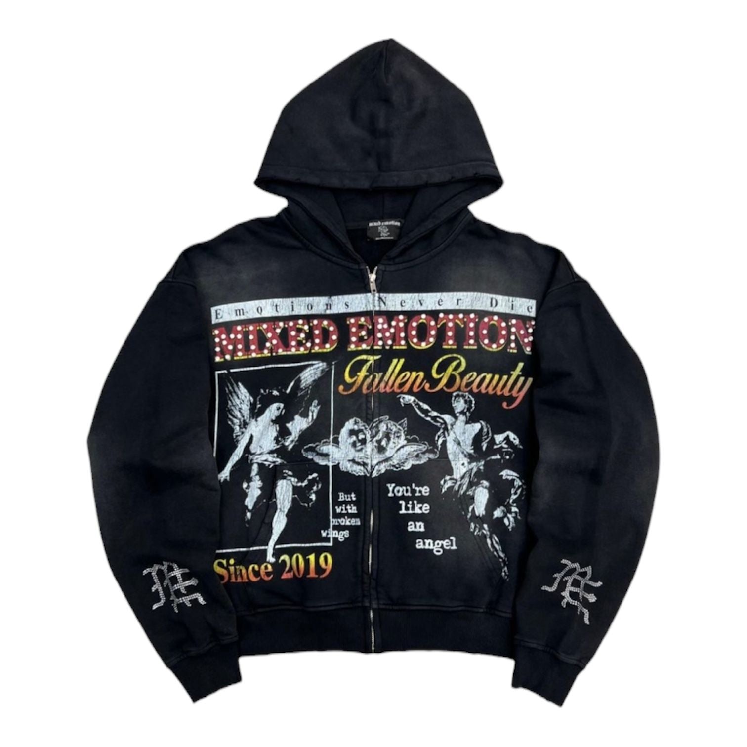Mixed Emotion Broken Wings Hoodie (Black)
