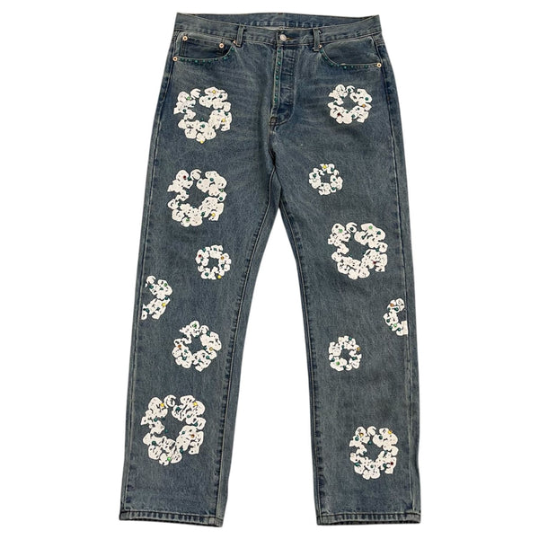 Denim Tears x Levi's 501 Cotton Rhinestone Wreath Jeans Indigo - Preowned