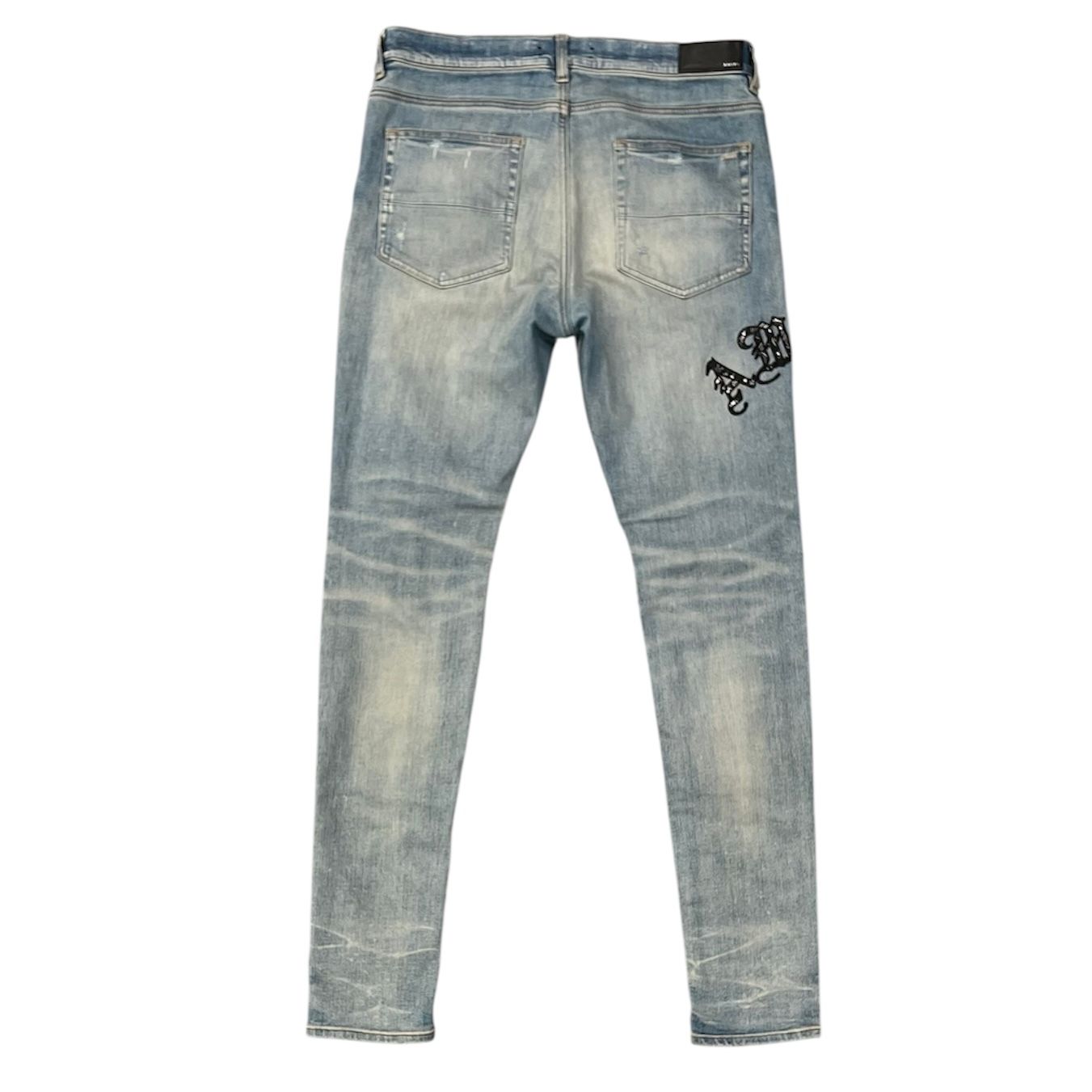 Amiri Skinny Old English Logo (Clay Indigo) - Preowned