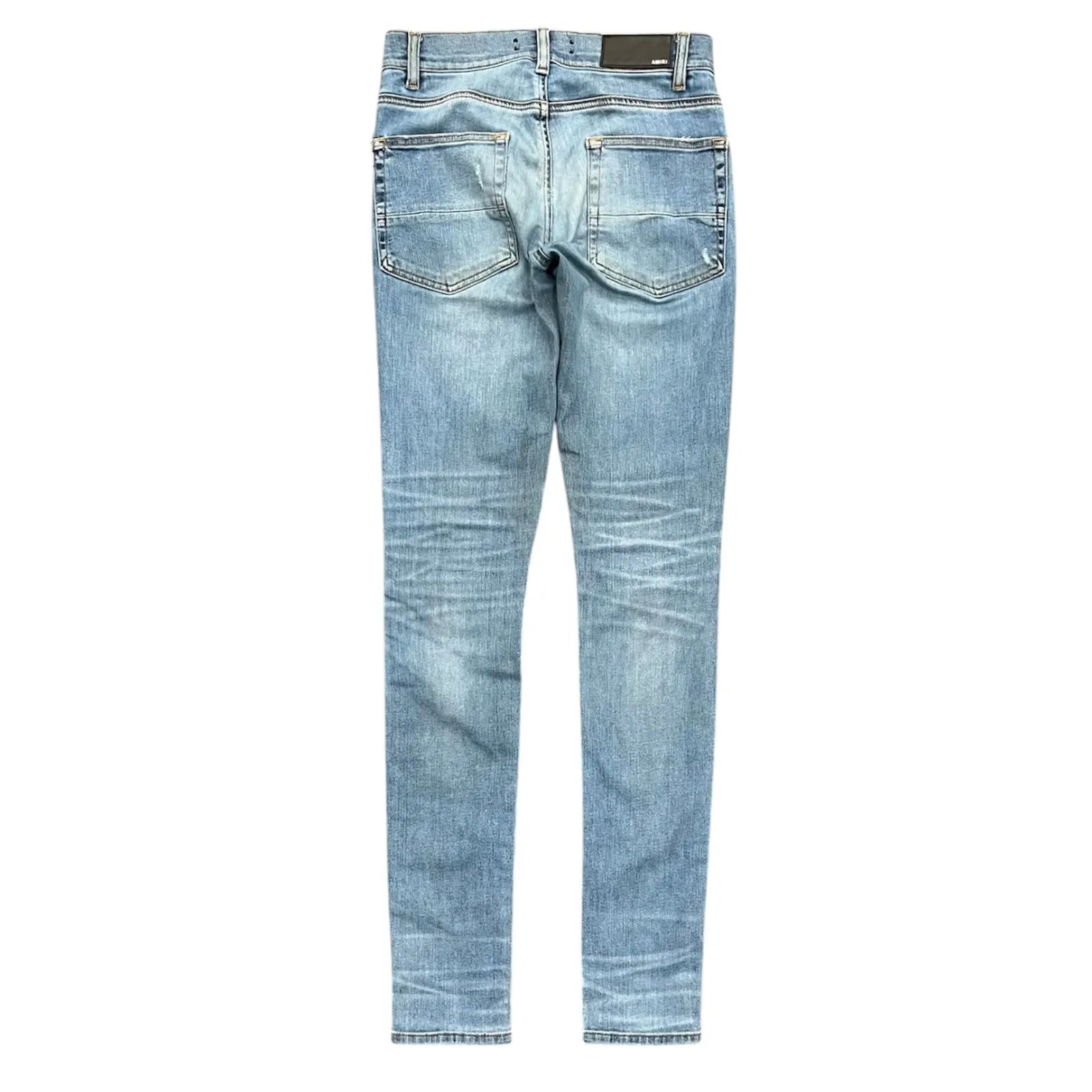 Amiri Mx1 Leather Patch Jeans (Clay Indigo) - Preowned