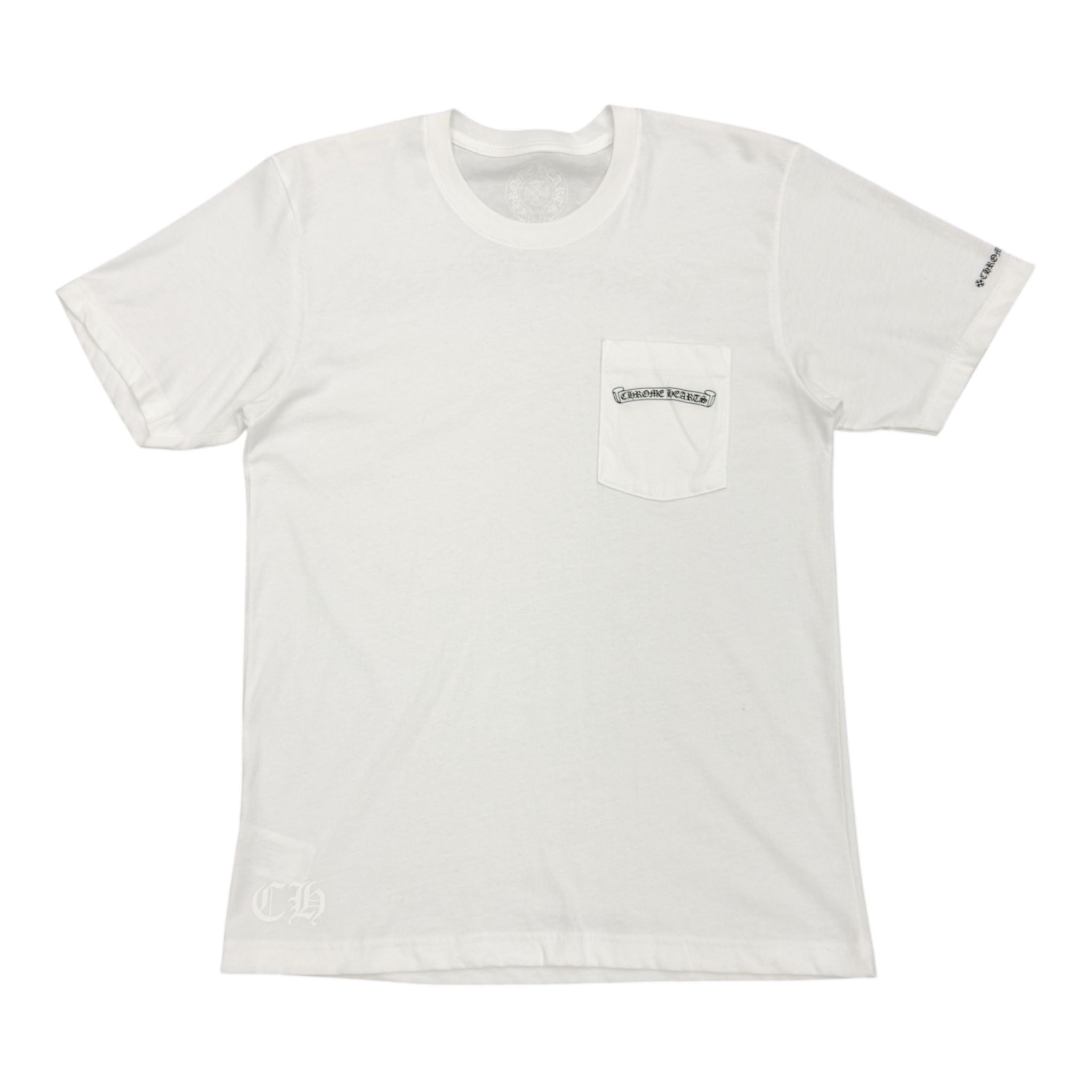 Chrome Hearts Scroll Logo Pocket Tee (White) - Preowned