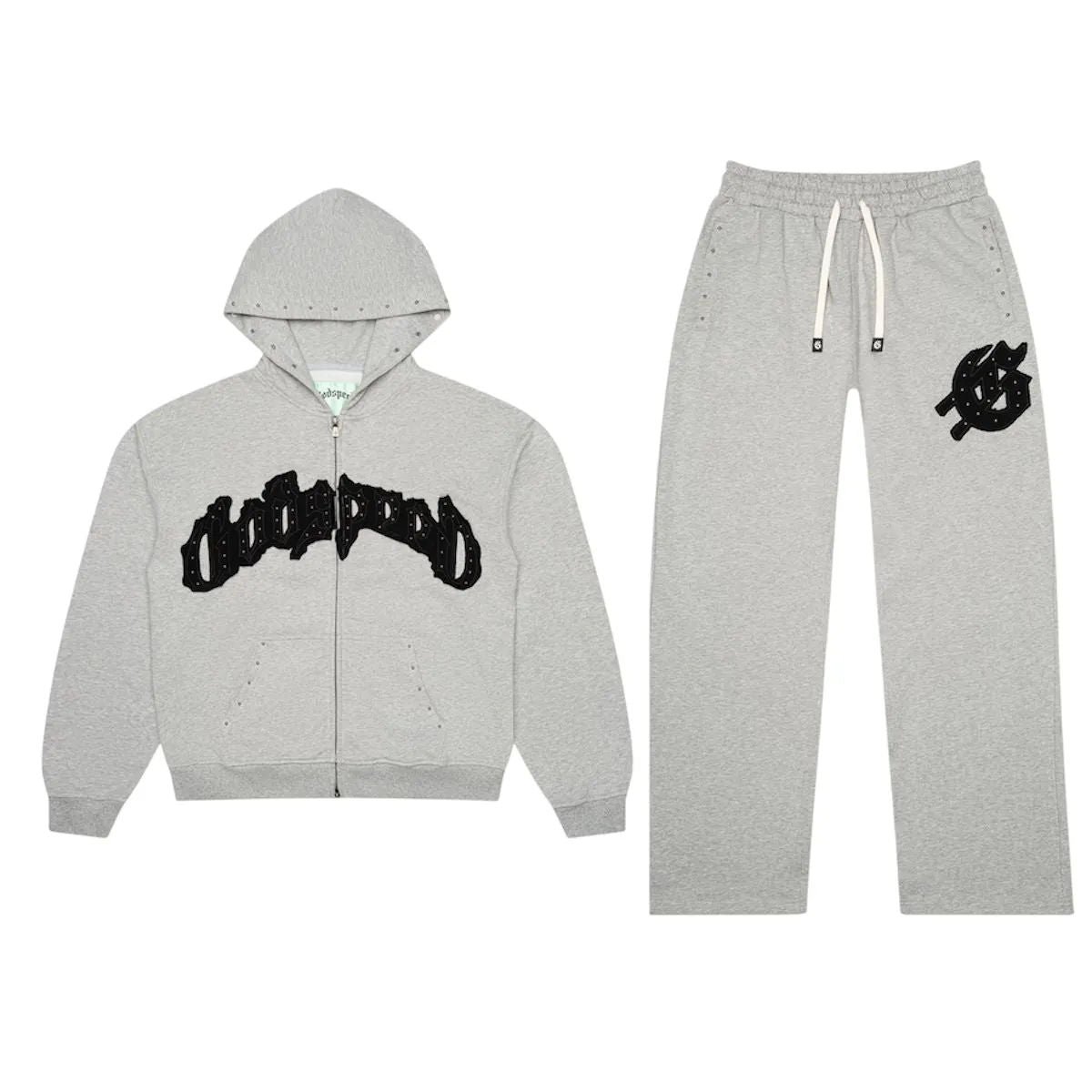GODSPEED Symmetric Studded Sweatsuit (Grey/Black)
