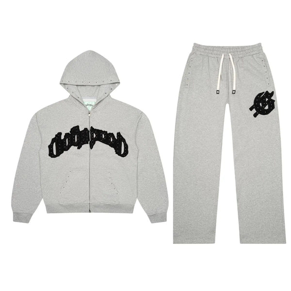 GODSPEED Symmetric Studded Sweatsuit (Grey/Black)