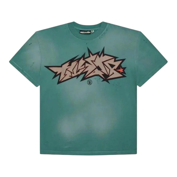 Hellstar Crack Print Tee Green