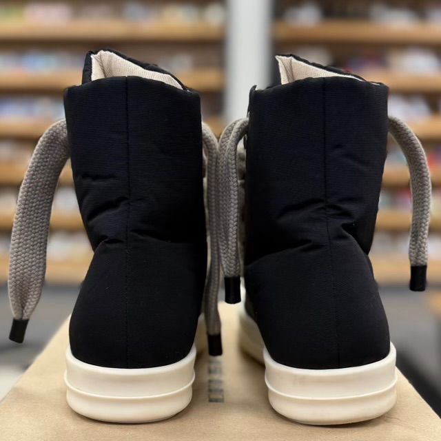 Rick Owens DRKSHDW Hollywood Jumbo Lace Puffer High Top Black Milk - Preowned