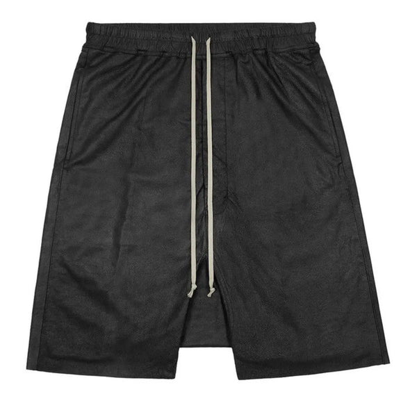 Rick Ownes Leather Pods Shorts (Black)