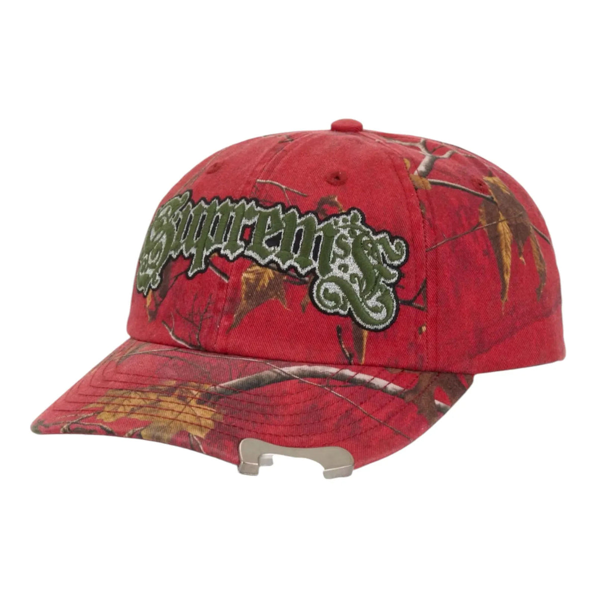 Supreme Bottle Opener 6-Panel Hat Red Camouflage