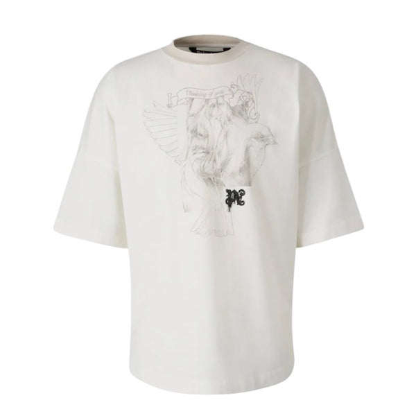 Palm Angels Portrait Pencil Over Tee (Off-White) - Preowned
