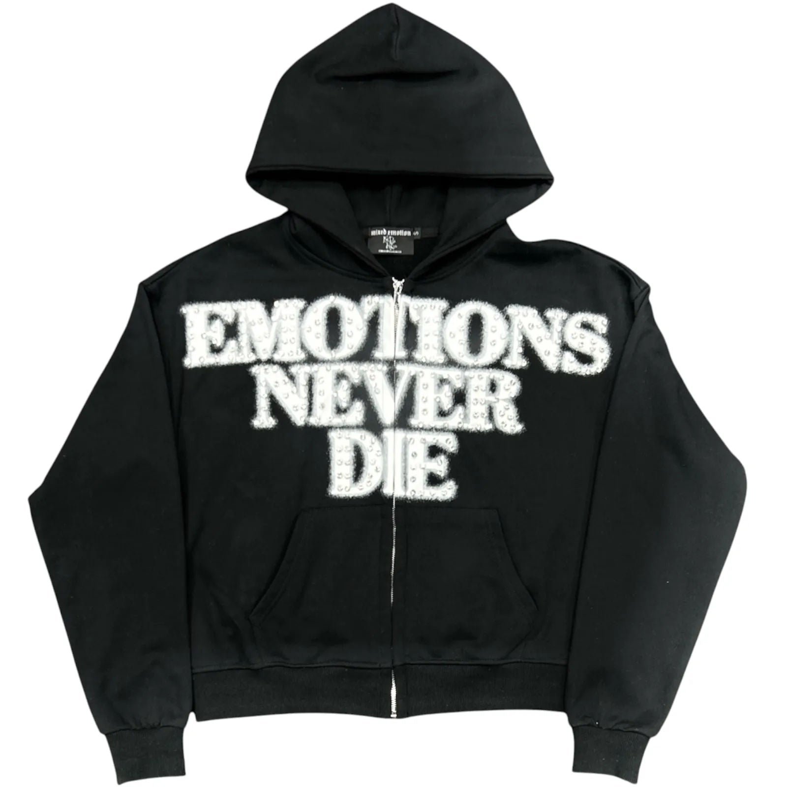 Mixed Emotion End Rhinetone Hoodie (Black) - Preowned
