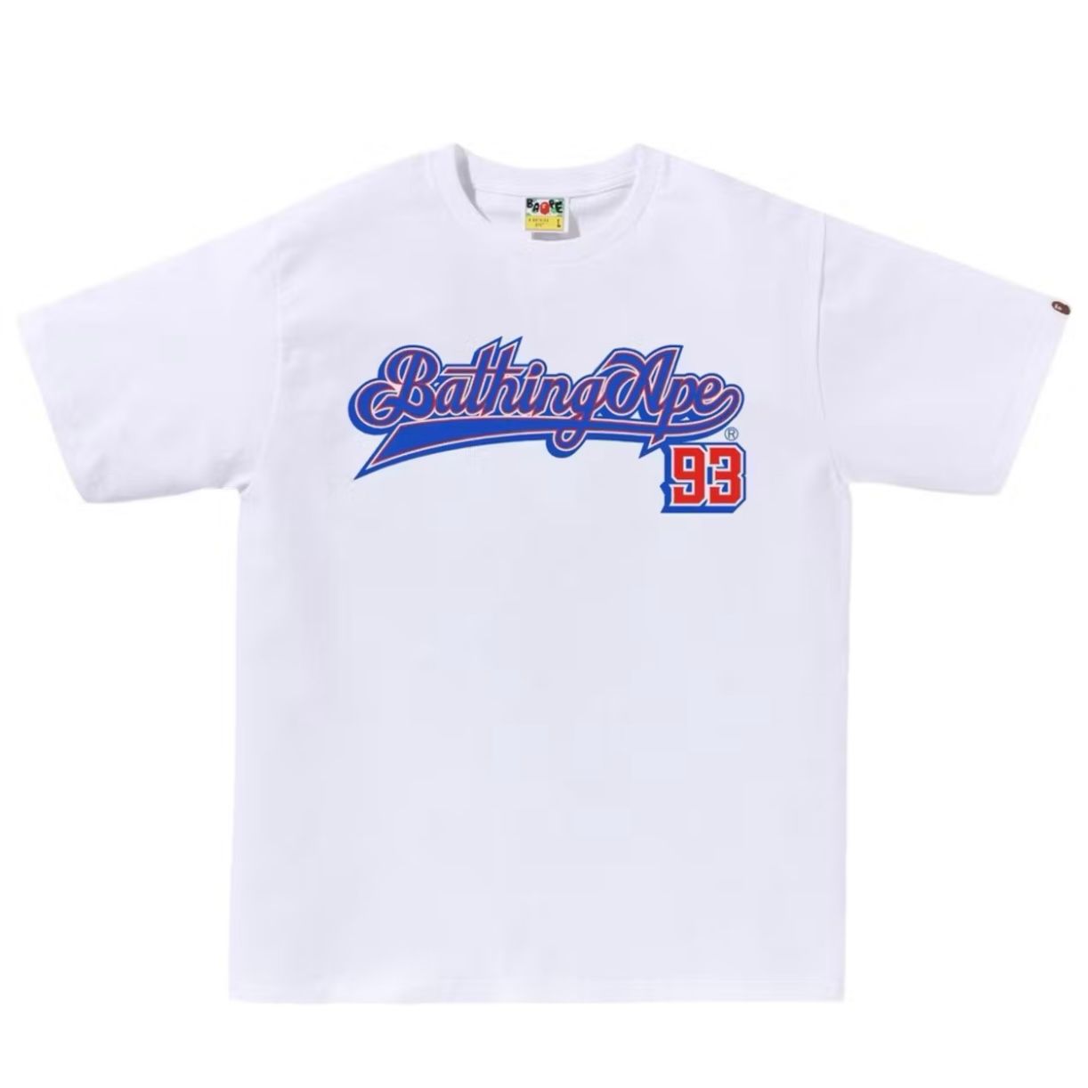 Bape Baseball Logo Tee (White/Blue)