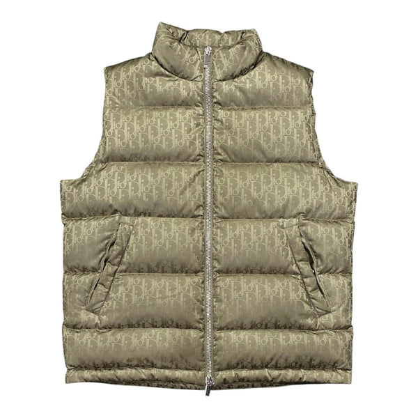 Dior Oblique Puffer Vest (Olive) - Preowned