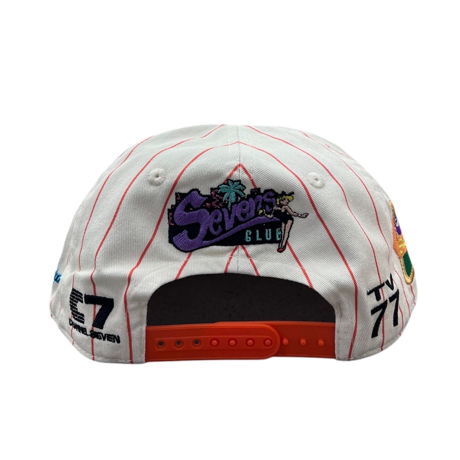 Triple 7's Night Owl Hat (Pinstripe Orange)