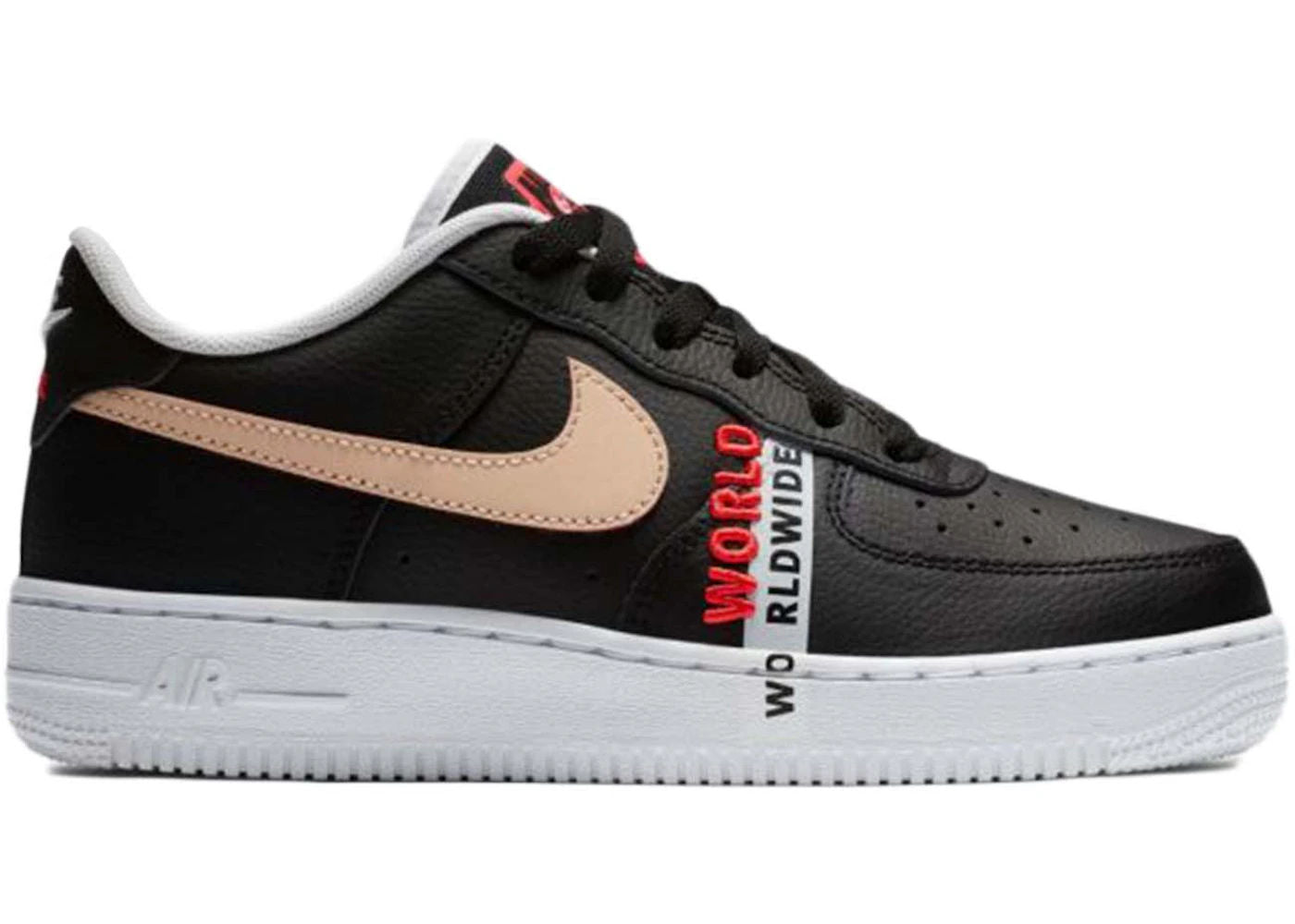 Nike Air Force 1 Low LV8 Worldwide Pack Grey Crimson (GS) - Preowned