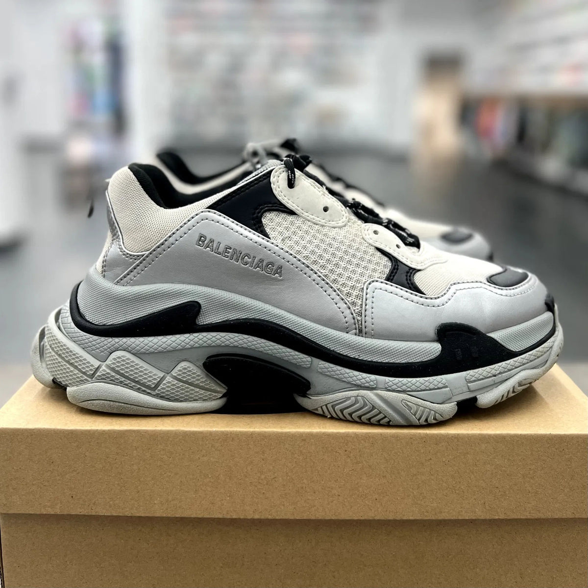Balenciaga Triple S Silver Dark Grey (Women's) - Preowned