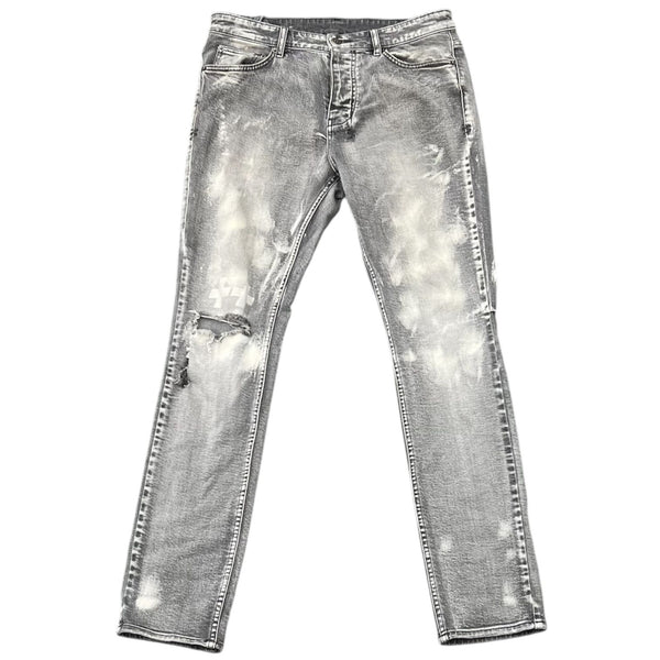 Ksubi Chitch Hypnotize Trashed Denim Jeans Dark Grey - Preowned