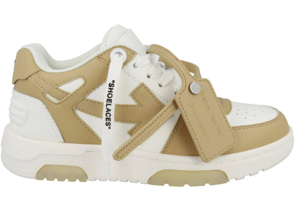 OFF-WHITE Out Of Office OOO Low Tops (White Tan) - Preowned