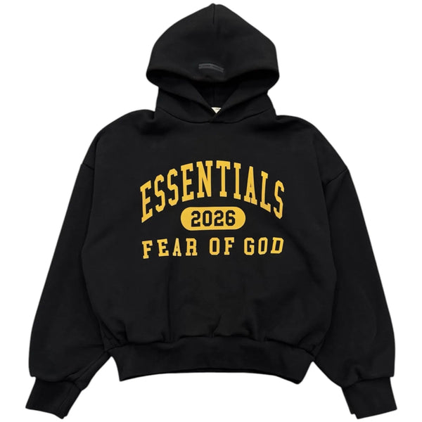 Fear of God Essentials Classic Fleece Hoodie (Vintage Black) - Preowned