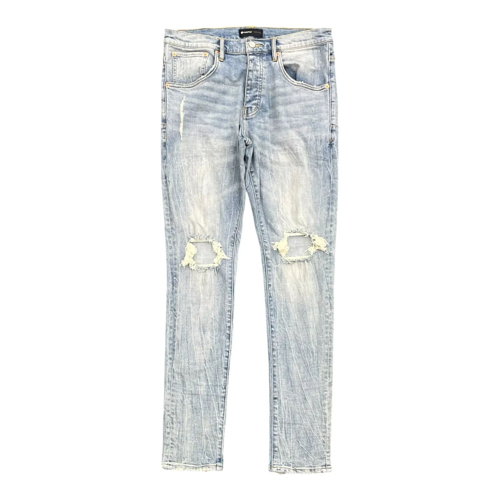 Purple Brand P.002 Knee Blowout Jeans (Light Wash) - Preowned