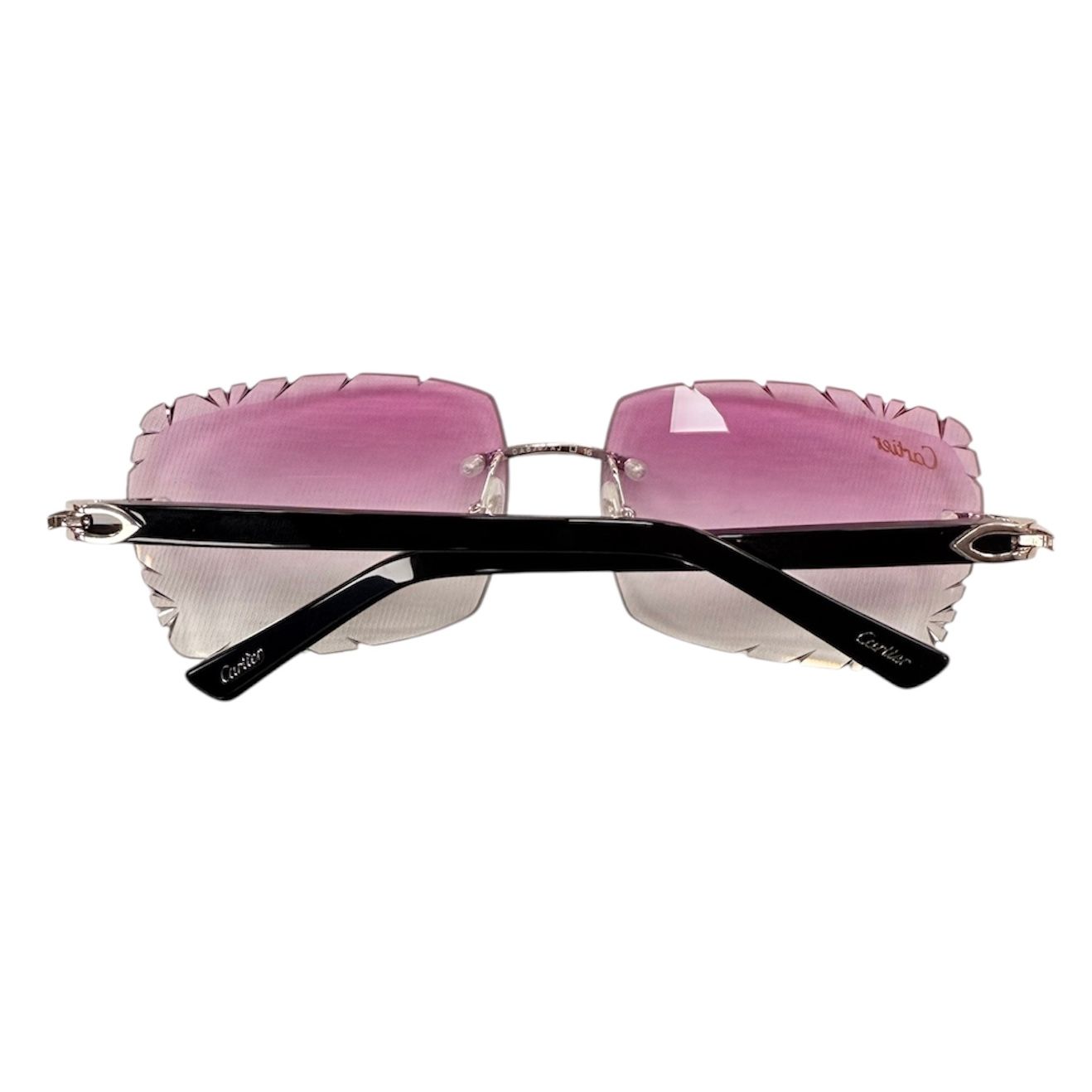 Cartier Glasses (Black Acetate Sticks/Purple Diamond Cut Lenses)