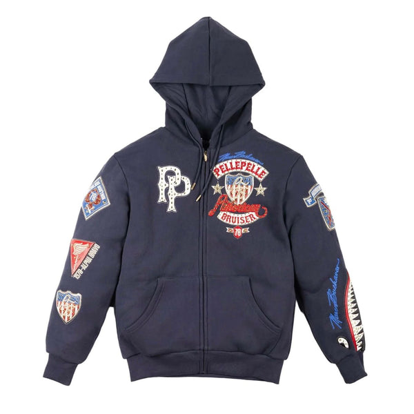 Pelle Pelle American Bruiser Hoodie (Navy) - Preowned