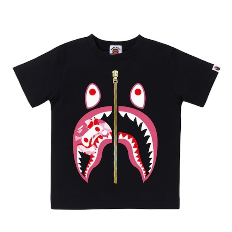 Bape ABC Camo Milo Shark Tee (Black/Pink)