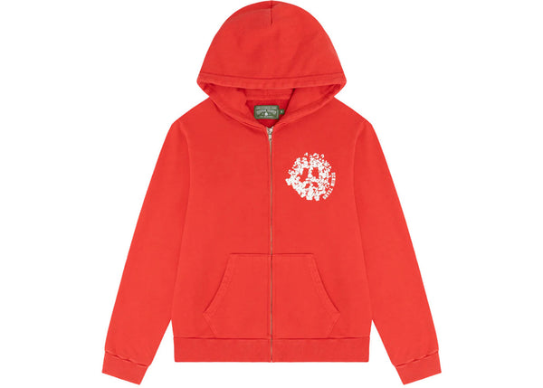Denim Tears Denim University Zip Hoodie Red - Preowned