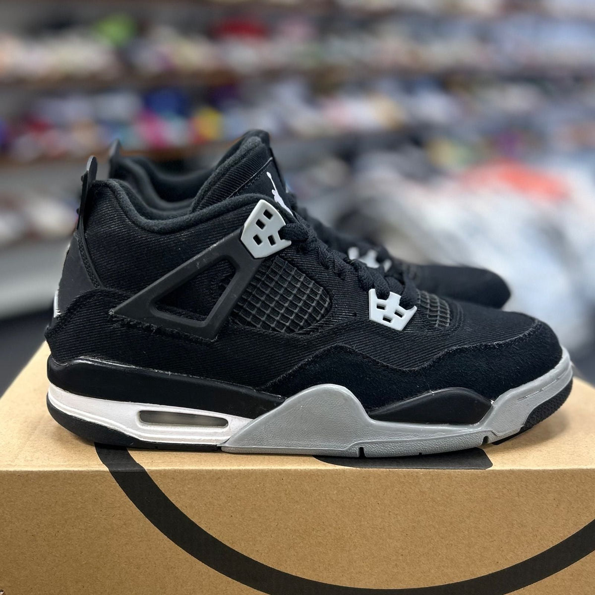 Jordan 4 Retro Black Canvas (GS) - Preowned