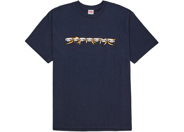 Supreme Skulls Spellout Tee Navy