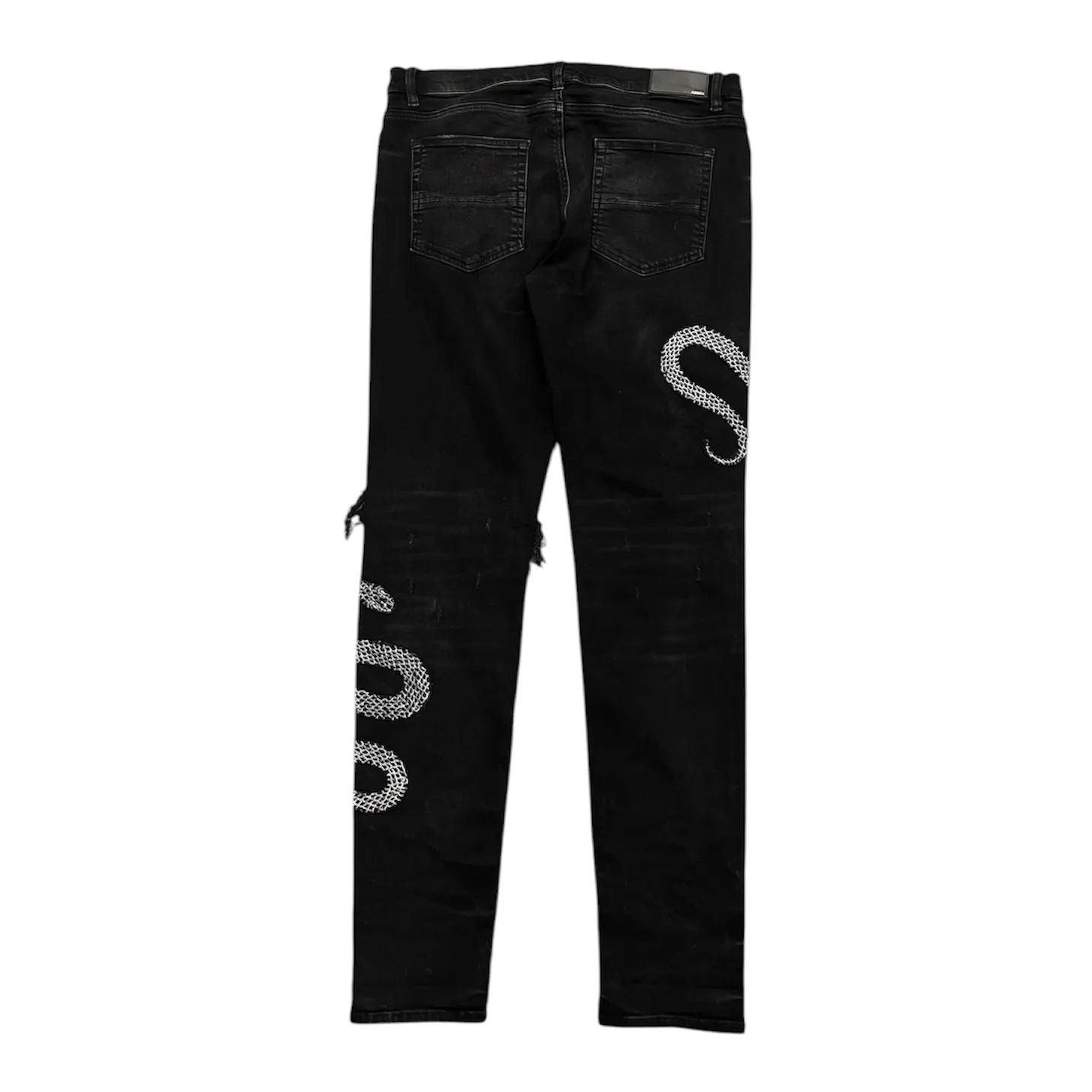 Amiri Snake Art Patch JEan (Black) - Preowned