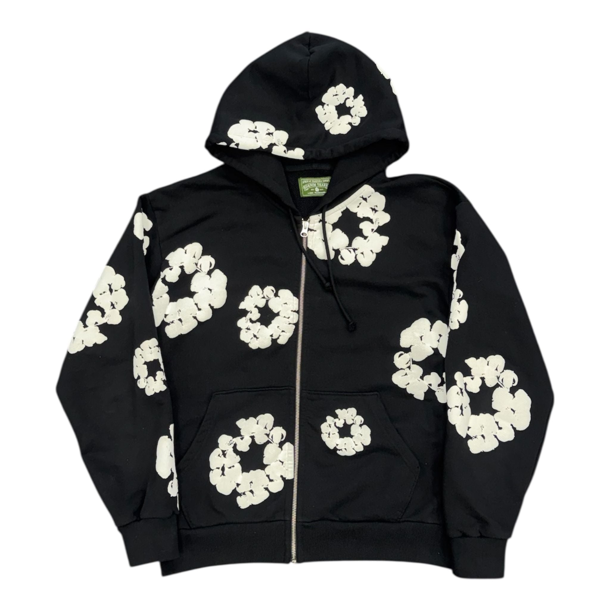 Denim Tears Cotton Wreath Zip Hoodie Black - Preowned